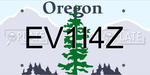EV1I4Z Oregon License Plate