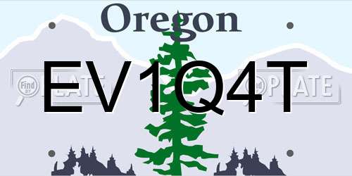 EV1Q4T Oregon License Plate