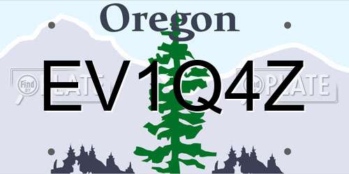 EV1Q4Z Oregon License Plate