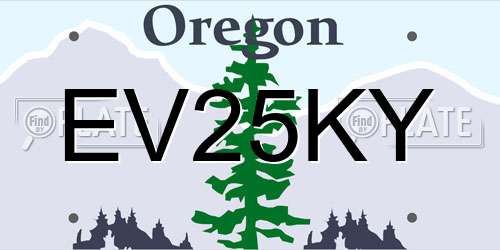 EV25KY Oregon License Plate