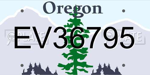 EV36795 Oregon License Plate