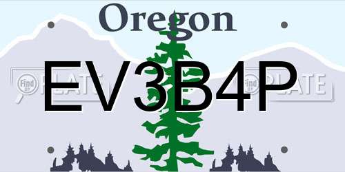 EV3B4P Oregon License Plate