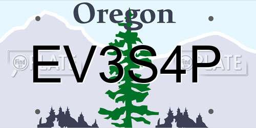 EV3S4P Oregon License Plate