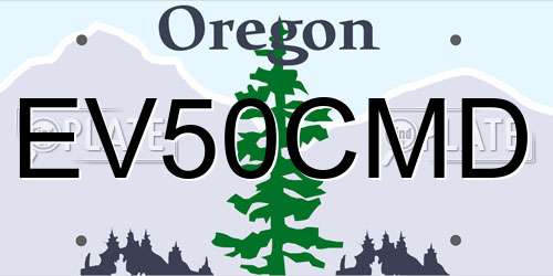 EV50CMD Oregon License Plate