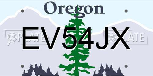 EV54JX Oregon License Plate