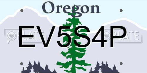 EV5S4P Oregon License Plate