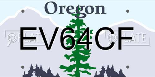 EV64CF Oregon License Plate