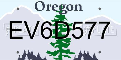 EV6D577 Oregon License Plate