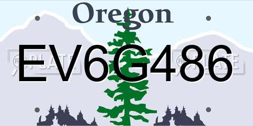 EV6G486 Oregon License Plate