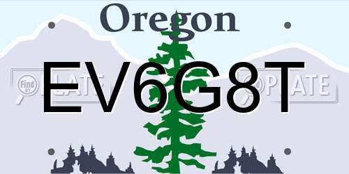 EV6G8T Oregon License Plate