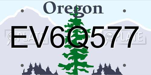 EV6Q577 Oregon License Plate