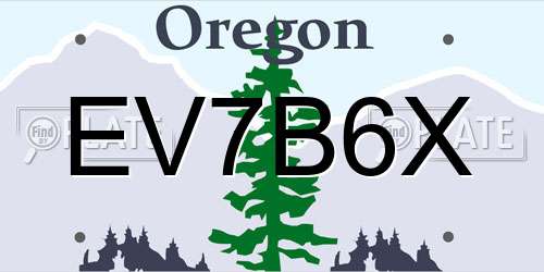 EV7B6X Oregon License Plate