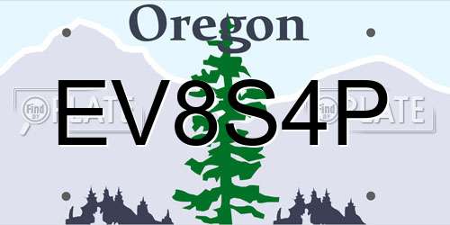 EV8S4P Oregon License Plate