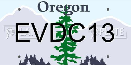 EVDC13 Oregon License Plate