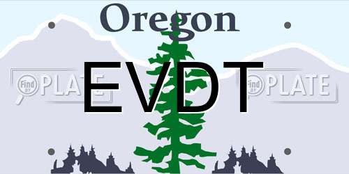 EVDT Oregon License Plate
