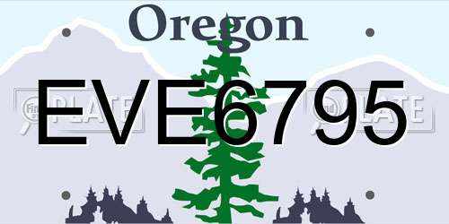 EVE6795 Oregon License Plate
