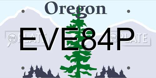 EVE84P Oregon License Plate