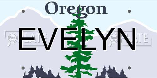 EVELYN Oregon License Plate