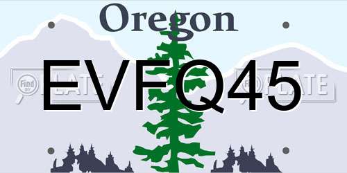 EVFQ45 Oregon License Plate