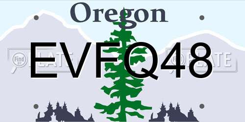 EVFQ48 Oregon License Plate