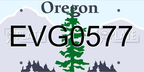 EVG0577 Oregon License Plate