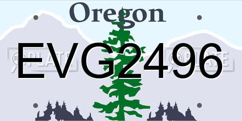 EVG2496 Oregon License Plate