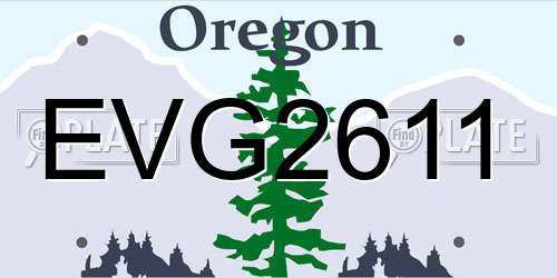 EVG2611 Oregon License Plate