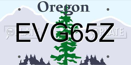 EVG65Z Oregon License Plate