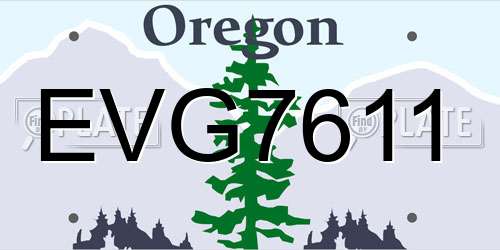EVG7611 Oregon License Plate
