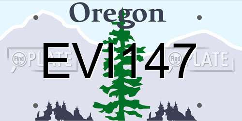 EVI147 Oregon License Plate