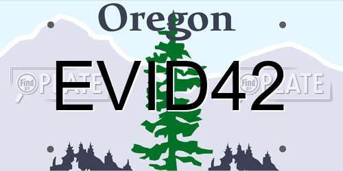 EVID42 Oregon License Plate