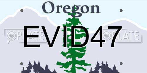 EVID47 Oregon License Plate