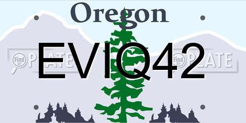 EVIQ42 Oregon License Plate