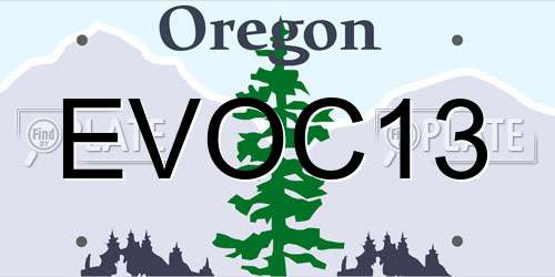 EVOC13 Oregon License Plate