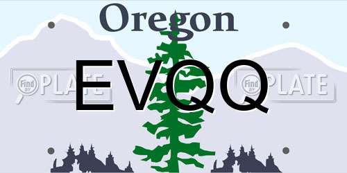 EVQQ Oregon License Plate