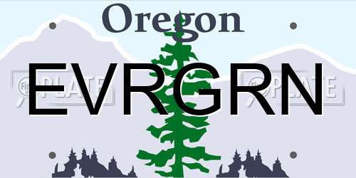 EVRGRN Oregon License Plate