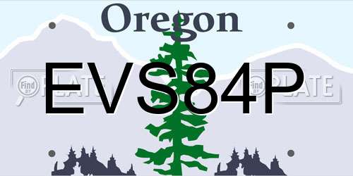 EVS84P Oregon License Plate
