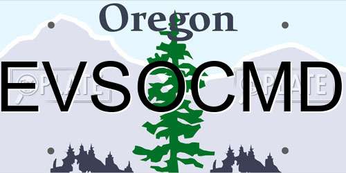 EVSOCMD Oregon License Plate