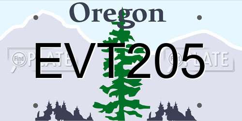 EVT205 Oregon License Plate
