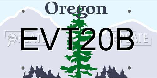EVT20B Oregon License Plate