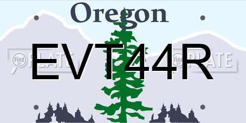 EVT44R Oregon License Plate
