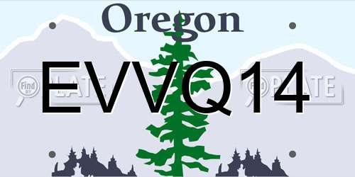 EVVQ14 Oregon License Plate