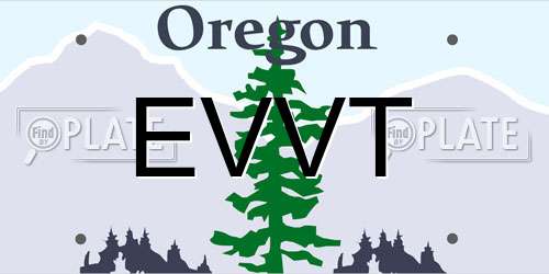 EVVT Oregon License Plate