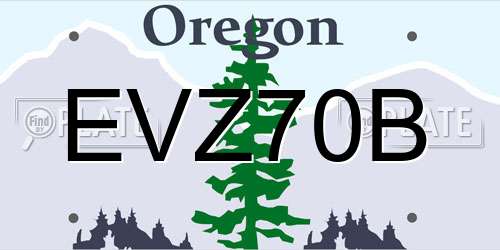 EVZ70B Oregon License Plate