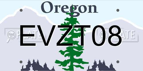 EVZT08 Oregon License Plate