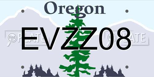 EVZZ08 Oregon License Plate