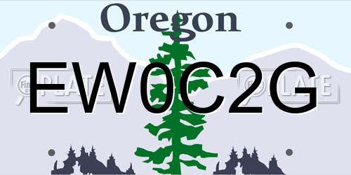 EW0C2G Oregon License Plate