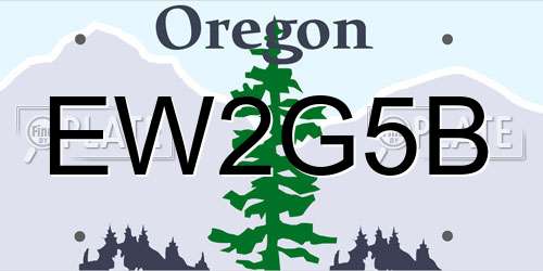 EW2G5B Oregon License Plate
