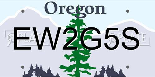 EW2G5S Oregon License Plate