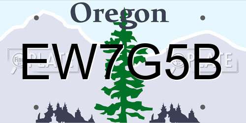 EW7G5B Oregon License Plate